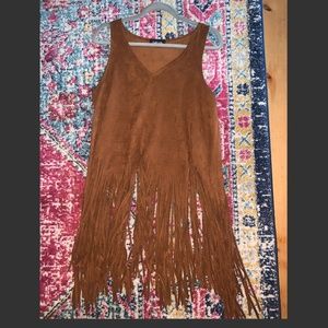 Suede Fringe Top